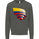 Curled Columbia Flag Columbian Day Football Kids Sweatshirt Jumper Storm Grey