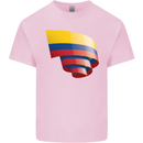Curled Columbia Flag Columbian Day Football Kids T-Shirt Childrens Light Pink
