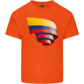 Curled Columbia Flag Columbian Day Football Kids T-Shirt Childrens Orange
