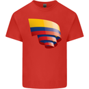 Curled Columbia Flag Columbian Day Football Kids T-Shirt Childrens Red