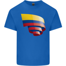 Curled Columbia Flag Columbian Day Football Kids T-Shirt Childrens Royal Blue