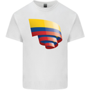 Curled Columbia Flag Columbian Day Football Kids T-Shirt Childrens White