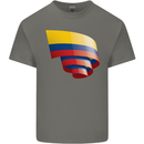 Curled Columbia Flag Columbian Day Football Mens Cotton T-Shirt Tee Top Charcoal