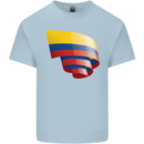Curled Columbia Flag Columbian Day Football Mens Cotton T-Shirt Tee Top Light Blue