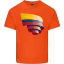 Curled Columbia Flag Columbian Day Football Mens Cotton T-Shirt Tee Top Orange