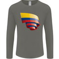 Curled Columbia Flag Columbian Day Football Mens Long Sleeve T-Shirt Charcoal