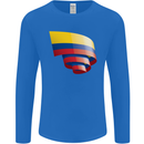 Curled Columbia Flag Columbian Day Football Mens Long Sleeve T-Shirt Royal Blue