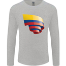 Curled Columbia Flag Columbian Day Football Mens Long Sleeve T-Shirt Sports Grey