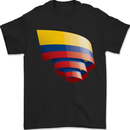Curled Columbia Flag Columbian Day Football Mens T-Shirt 100% Cotton Black