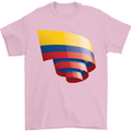 Curled Columbia Flag Columbian Day Football Mens T-Shirt 100% Cotton Light Pink
