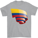 Curled Columbia Flag Columbian Day Football Mens T-Shirt 100% Cotton Sports Grey