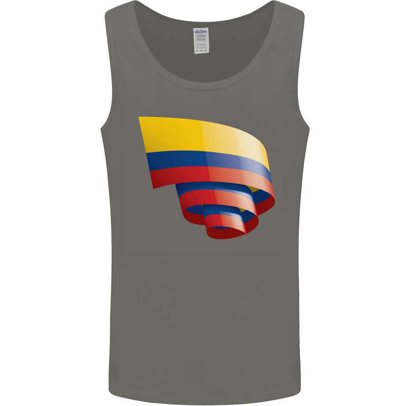 Curled Columbia Flag Columbian Day Football Mens Vest Tank Top Charcoal