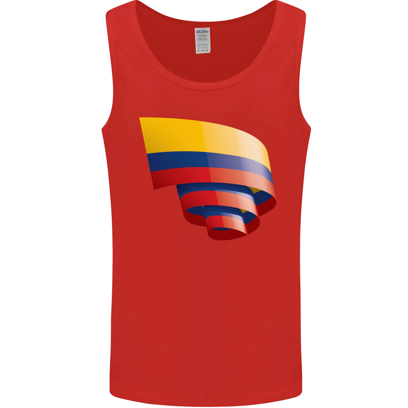 Curled Columbia Flag Columbian Day Football Mens Vest Tank Top Red