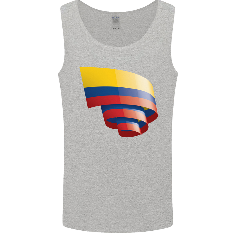 Curled Columbia Flag Columbian Day Football Mens Vest Tank Top Sports Grey
