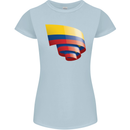 Curled Columbia Flag Columbian Day Football Womens Petite Cut T-Shirt Light Blue
