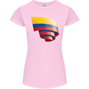 Curled Columbia Flag Columbian Day Football Womens Petite Cut T-Shirt Light Pink