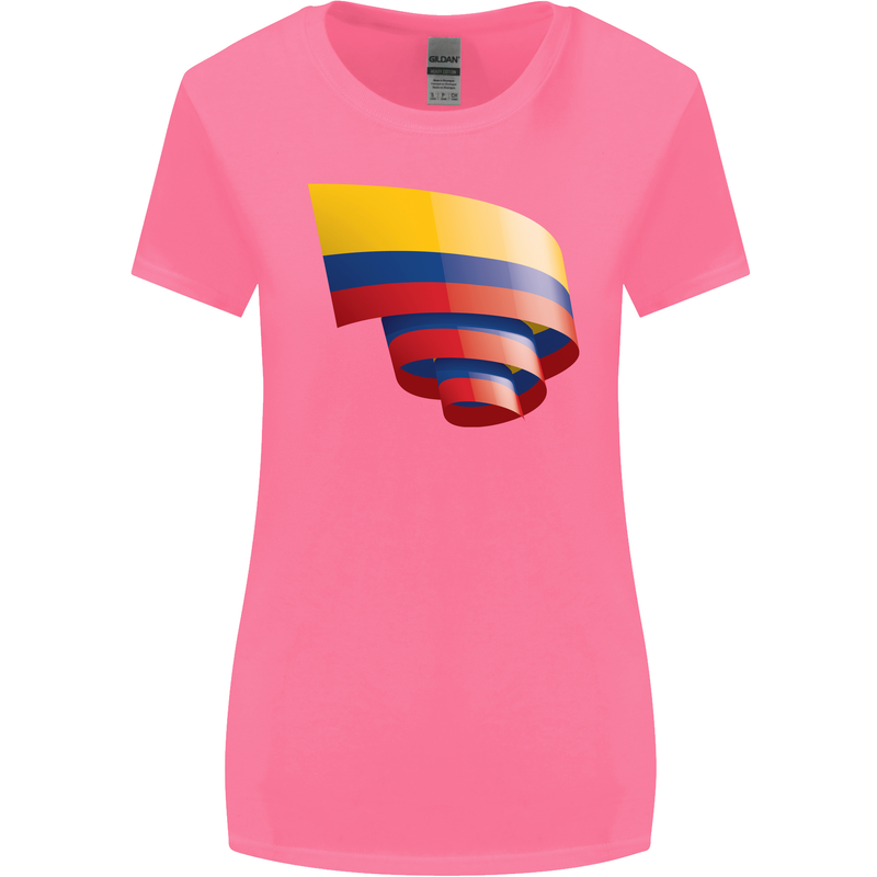 Curled Columbia Flag Columbian Day Football Womens Wider Cut T-Shirt Azalea