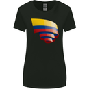 Curled Columbia Flag Columbian Day Football Womens Wider Cut T-Shirt Black