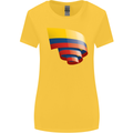 Curled Columbia Flag Columbian Day Football Womens Wider Cut T-Shirt Yellow