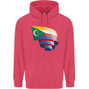 Curled Comoros Flag Comorian Day Football Childrens Kids Hoodie Heliconia