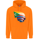 Curled Comoros Flag Comorian Day Football Childrens Kids Hoodie Orange