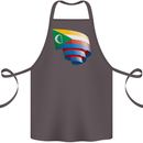 Curled Comoros Flag Comorian Day Football Cotton Apron 100% Organic Dark Grey