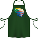 Curled Comoros Flag Comorian Day Football Cotton Apron 100% Organic Forest Green