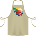 Curled Comoros Flag Comorian Day Football Cotton Apron 100% Organic Khaki