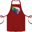 Curled Comoros Flag Comorian Day Football Cotton Apron 100% Organic Maroon