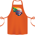 Curled Comoros Flag Comorian Day Football Cotton Apron 100% Organic Orange