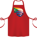 Curled Comoros Flag Comorian Day Football Cotton Apron 100% Organic Red