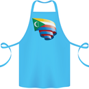 Curled Comoros Flag Comorian Day Football Cotton Apron 100% Organic Turquoise