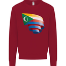 Curled Comoros Flag Comorian Day Football Kids Sweatshirt Jumper Red