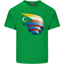 Curled Comoros Flag Comorian Day Football Kids T-Shirt Childrens Irish Green