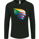 Curled Comoros Flag Comorian Day Football Mens Long Sleeve T-Shirt Black
