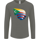 Curled Comoros Flag Comorian Day Football Mens Long Sleeve T-Shirt Charcoal