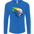 Curled Comoros Flag Comorian Day Football Mens Long Sleeve T-Shirt Royal Blue