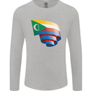 Curled Comoros Flag Comorian Day Football Mens Long Sleeve T-Shirt Sports Grey