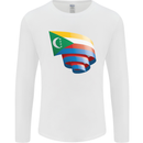Curled Comoros Flag Comorian Day Football Mens Long Sleeve T-Shirt White