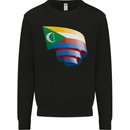 Curled Comoros Flag Comorian Day Football Mens Sweatshirt Jumper Black