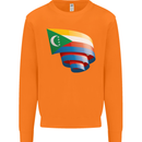 Curled Comoros Flag Comorian Day Football Mens Sweatshirt Jumper Orange