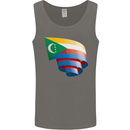 Curled Comoros Flag Comorian Day Football Mens Vest Tank Top Charcoal