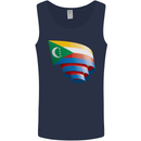 Curled Comoros Flag Comorian Day Football Mens Vest Tank Top Navy Blue