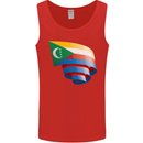 Curled Comoros Flag Comorian Day Football Mens Vest Tank Top Red