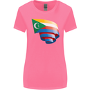Curled Comoros Flag Comorian Day Football Womens Wider Cut T-Shirt Azalea
