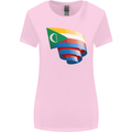 Curled Comoros Flag Comorian Day Football Womens Wider Cut T-Shirt Light Pink