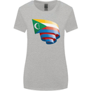 Curled Comoros Flag Comorian Day Football Womens Wider Cut T-Shirt Sports Grey