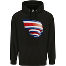Curled Costa Rica Flag Rican Day Football Childrens Kids Hoodie Black