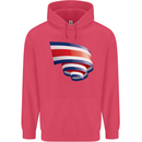 Curled Costa Rica Flag Rican Day Football Childrens Kids Hoodie Heliconia