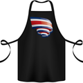Curled Costa Rica Flag Rican Day Football Cotton Apron 100% Organic Black
